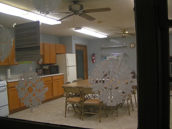 Community Room Kitchen view from hallway