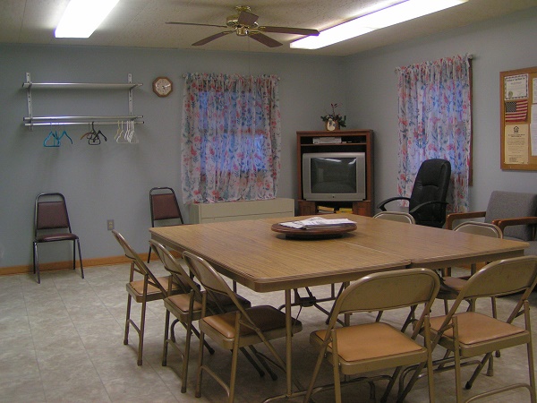 Community Room Table, Chairs and TV