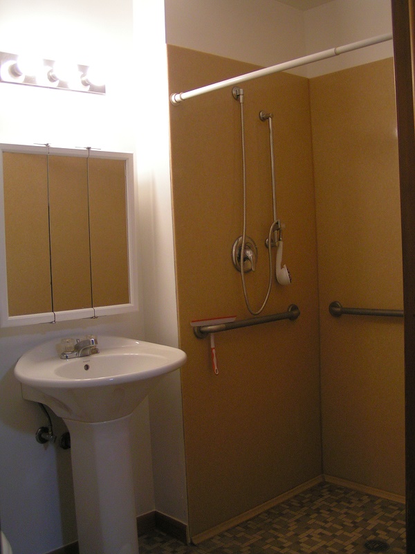 Large Unit Bathroom Sink and Shower